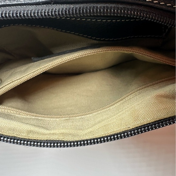 Tignanello Shoulder Bag Black Genuine Leather Pebble Purse Y2K Moto Classic - Picture 11 of 14